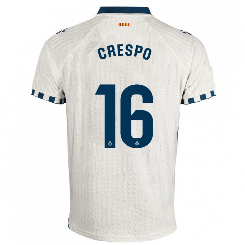 Danxen Mænd Hugo Crespo #16 Hvid Blå Udebane Spillertrøjer 2025/26 Trøje T-Shirt