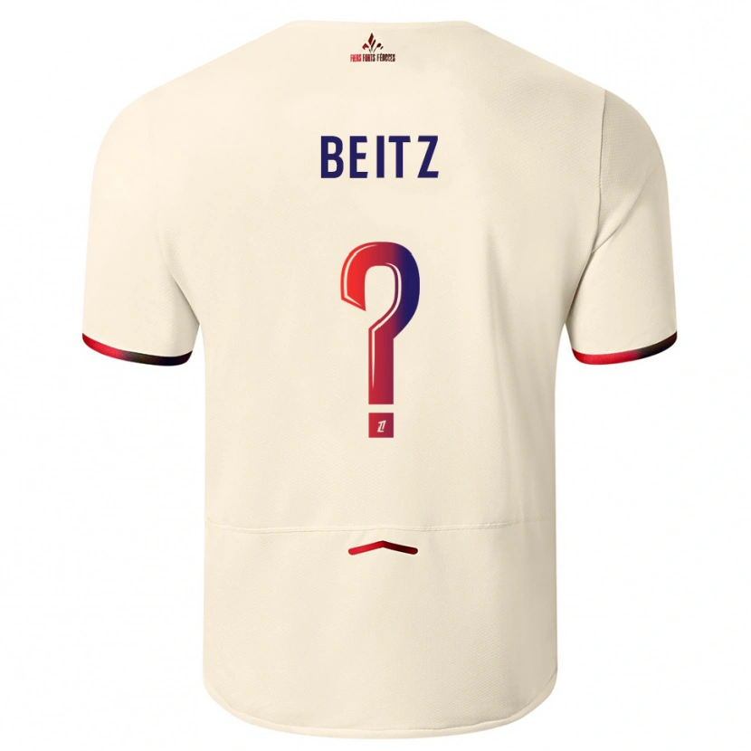 Danxen Mænd Taylor Beitz #0 Off-White Rød Udebane Spillertrøjer 2025/26 Trøje T-Shirt