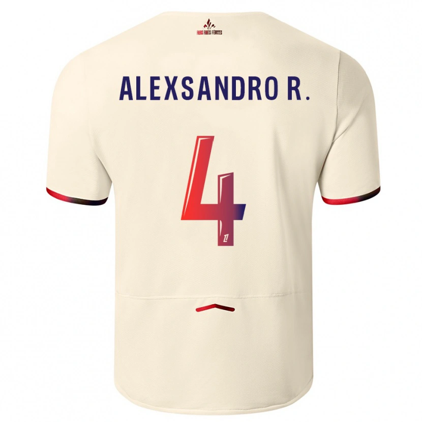 Danxen Mænd Alexsandro #4 Off-White Rød Udebane Spillertrøjer 2025/26 Trøje T-Shirt