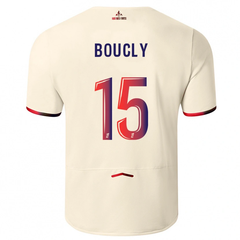 Danxen Mænd Maite Boucly #15 Off-White Rød Udebane Spillertrøjer 2025/26 Trøje T-Shirt