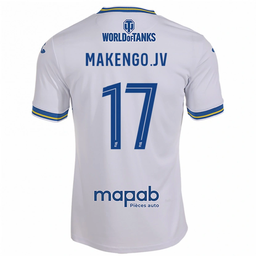 Danxen Mænd Jean-Victor Makengo #17 Hvid Himmelblå Udebane Spillertrøjer 2025/26 Trøje T-Shirt