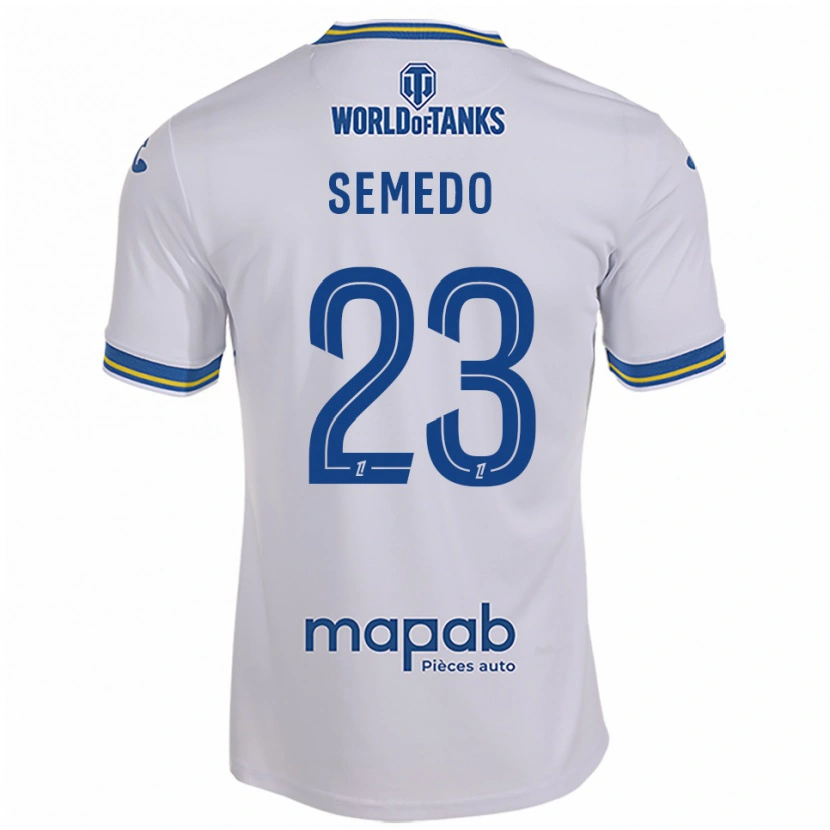 Danxen Mænd Daniel Semedo #23 Hvid Himmelblå Udebane Spillertrøjer 2025/26 Trøje T-Shirt