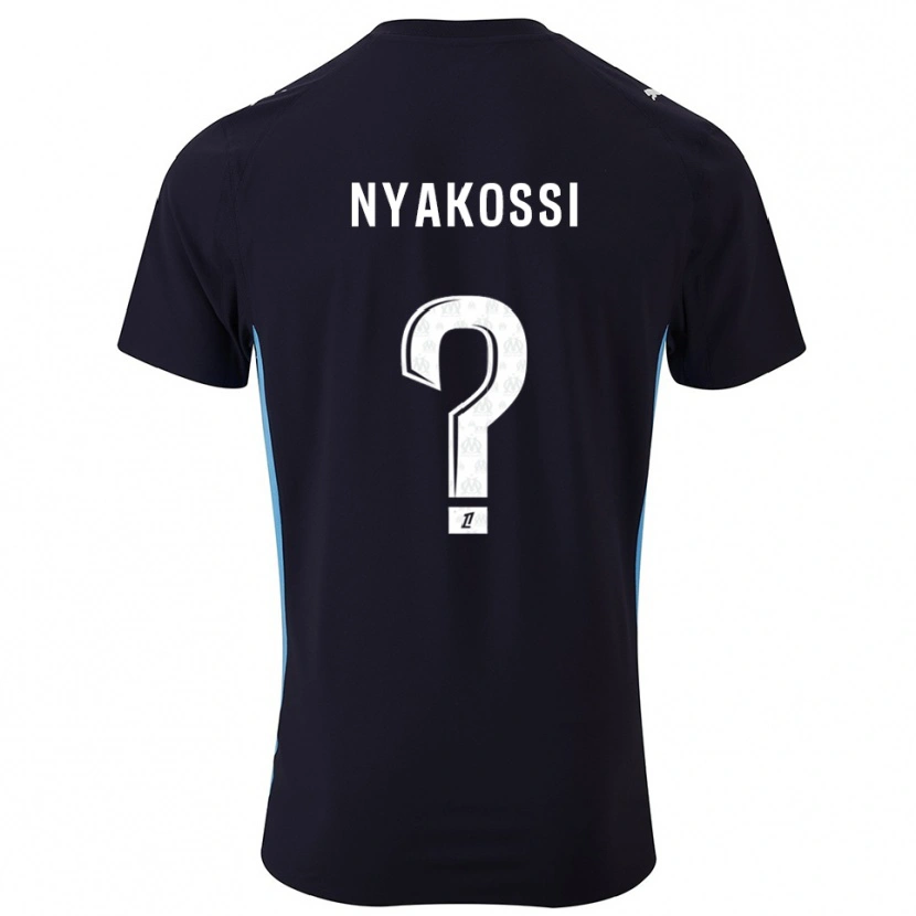 Danxen Mænd Roggerio Nyakossi #0 Sort Himmelblå Udebane Spillertrøjer 2025/26 Trøje T-Shirt