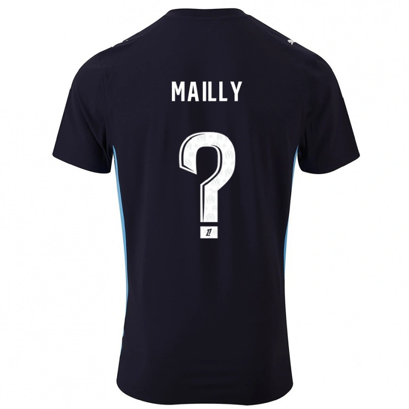 Danxen Mænd Evan Mailly #0 Sort Himmelblå Udebane Spillertrøjer 2025/26 Trøje T-Shirt