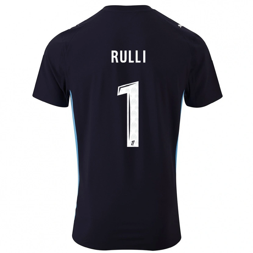 Danxen Mænd Gerónimo Rulli #1 Sort Himmelblå Udebane Spillertrøjer 2025/26 Trøje T-Shirt
