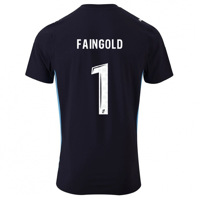 Danxen Mænd Abbie Faingold #1 Sort Himmelblå Udebane Spillertrøjer 2025/26 Trøje T-Shirt