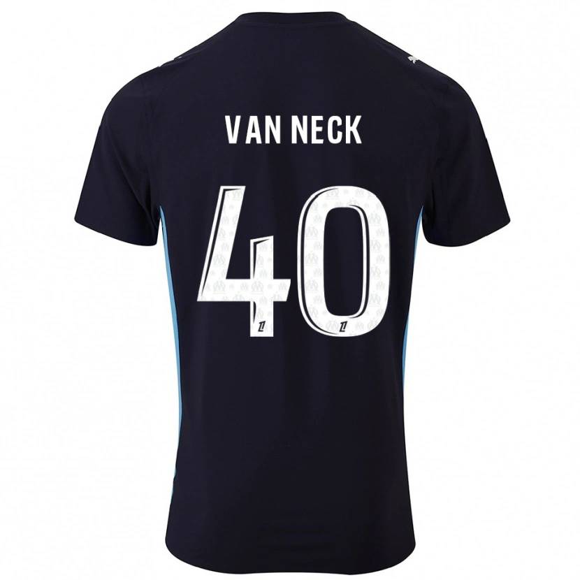 Danxen Mænd Jelle Van Neck #40 Sort Himmelblå Udebane Spillertrøjer 2025/26 Trøje T-Shirt