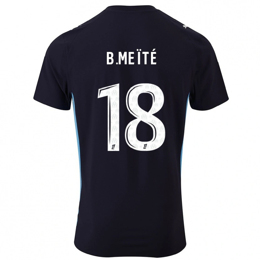 Danxen Mænd Bamo Meïté #18 Sort Himmelblå Udebane Spillertrøjer 2025/26 Trøje T-Shirt