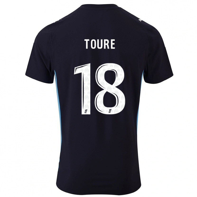 Danxen Mænd Isaak Toure #18 Sort Himmelblå Udebane Spillertrøjer 2025/26 Trøje T-Shirt