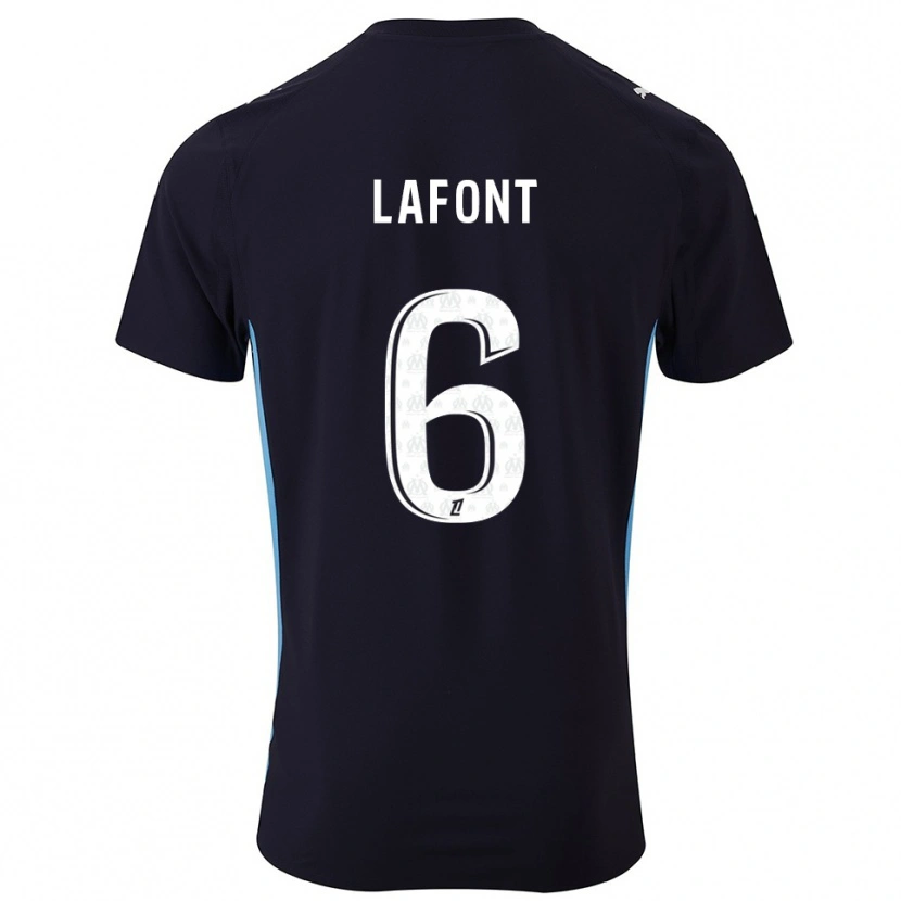 Danxen Mænd Gaël Lafont #6 Sort Himmelblå Udebane Spillertrøjer 2025/26 Trøje T-Shirt