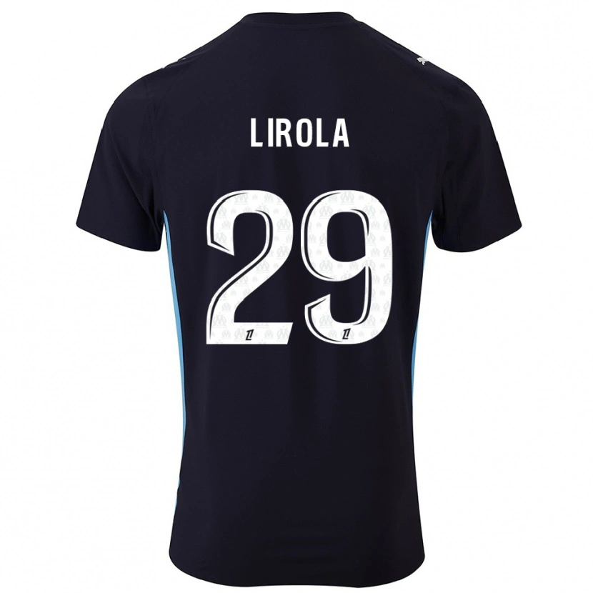 Danxen Mænd Pol Lirola #29 Sort Himmelblå Udebane Spillertrøjer 2025/26 Trøje T-Shirt