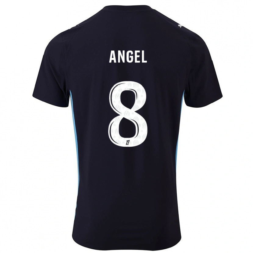 Danxen Mænd Angel Gomes #8 Sort Himmelblå Udebane Spillertrøjer 2025/26 Trøje T-Shirt