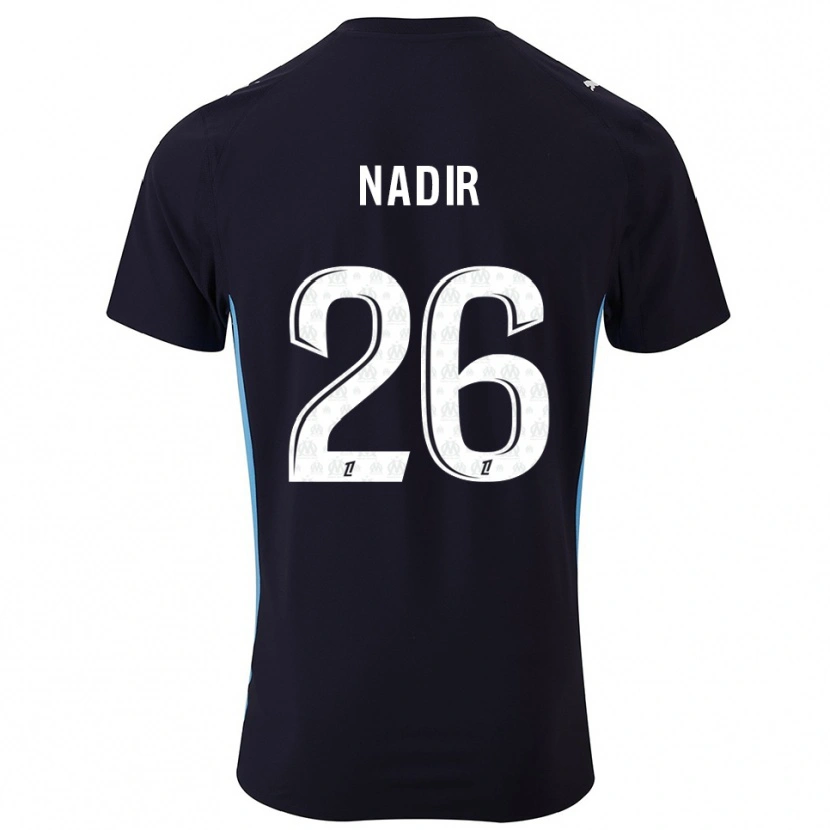 Danxen Mænd Bilal Nadir #26 Sort Himmelblå Udebane Spillertrøjer 2025/26 Trøje T-Shirt