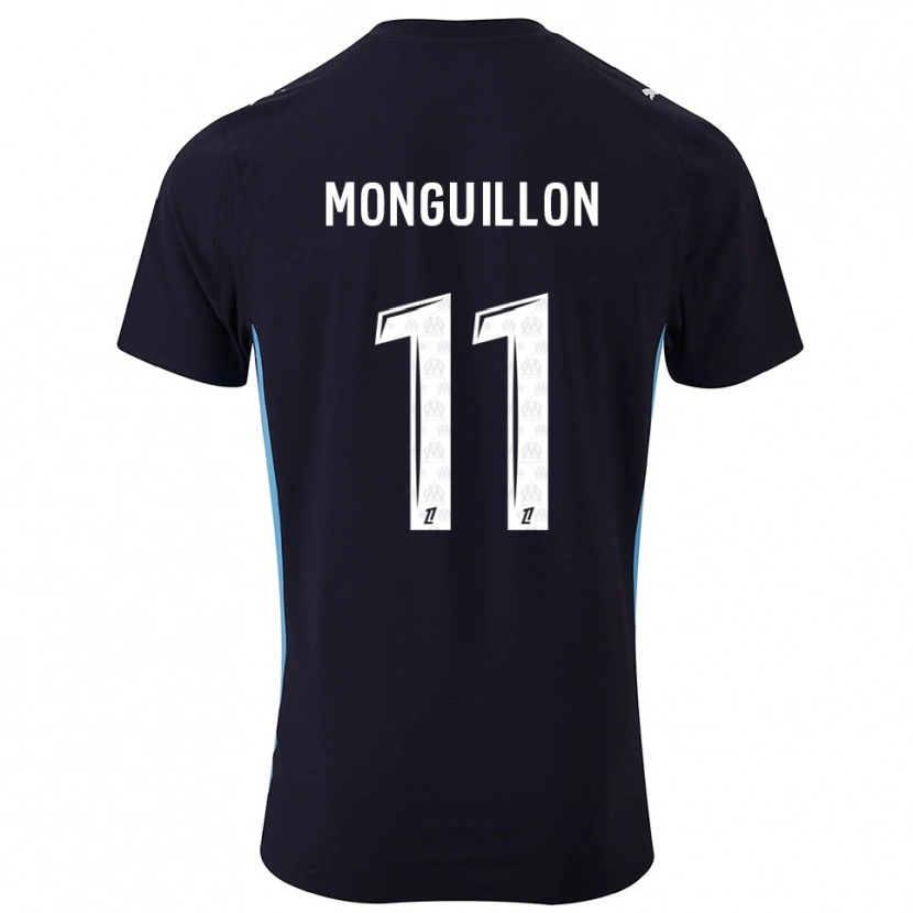 Danxen Mænd Coralie Monguillon #11 Sort Himmelblå Udebane Spillertrøjer 2025/26 Trøje T-Shirt