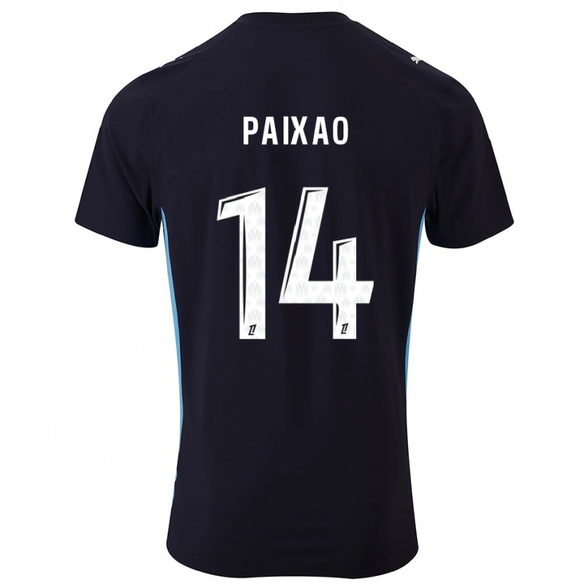 Danxen Mænd Igor Paixão #14 Sort Himmelblå Udebane Spillertrøjer 2025/26 Trøje T-Shirt