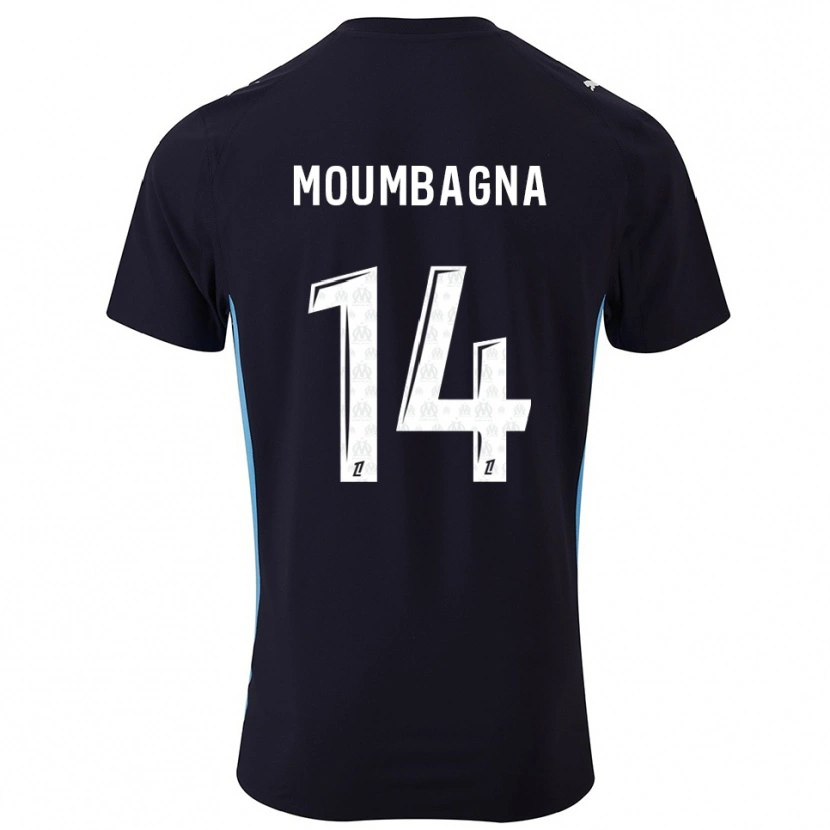 Danxen Mænd Faris Moumbagna #14 Sort Himmelblå Udebane Spillertrøjer 2025/26 Trøje T-Shirt