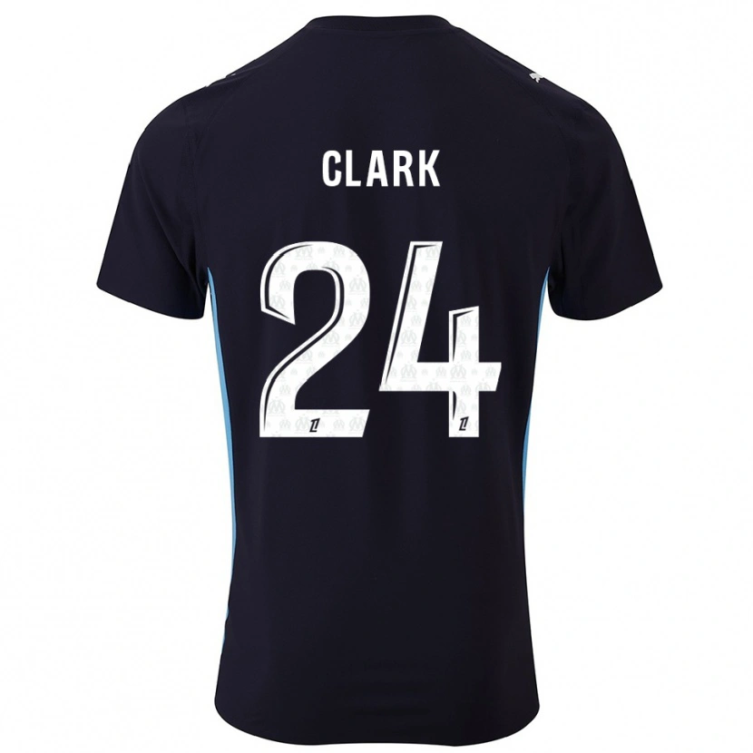 Danxen Mænd Ashley Clark #24 Sort Himmelblå Udebane Spillertrøjer 2025/26 Trøje T-Shirt