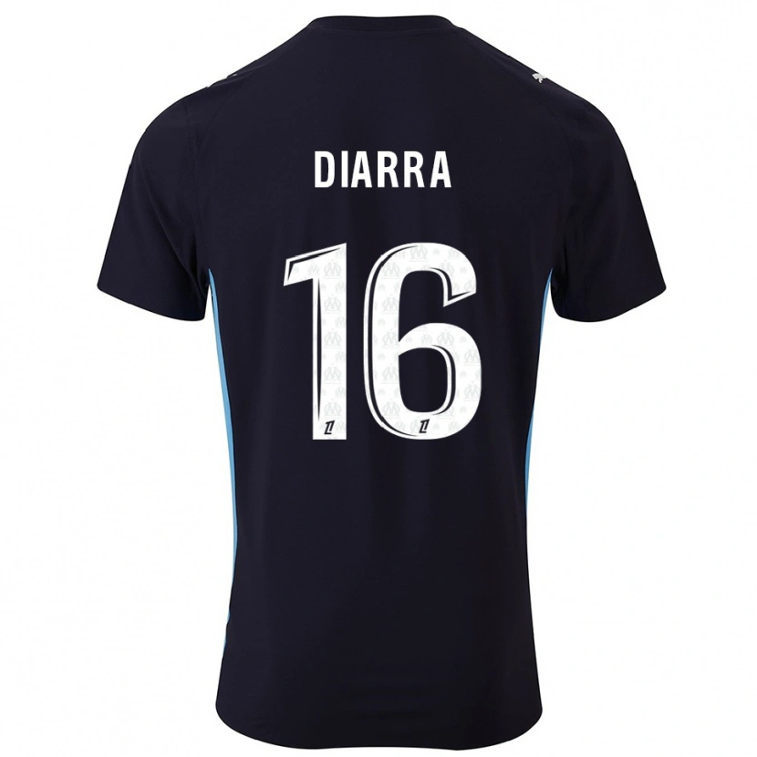 Danxen Mænd Cheick Diarra #16 Sort Himmelblå Udebane Spillertrøjer 2025/26 Trøje T-Shirt