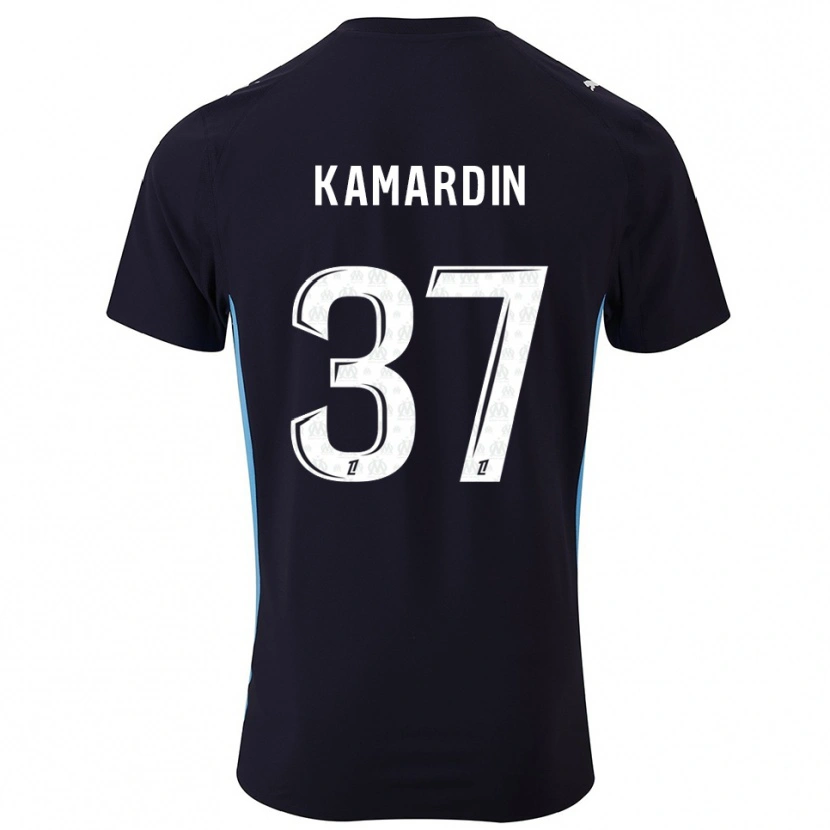 Danxen Mænd Aaron Kamardin #37 Sort Himmelblå Udebane Spillertrøjer 2025/26 Trøje T-Shirt