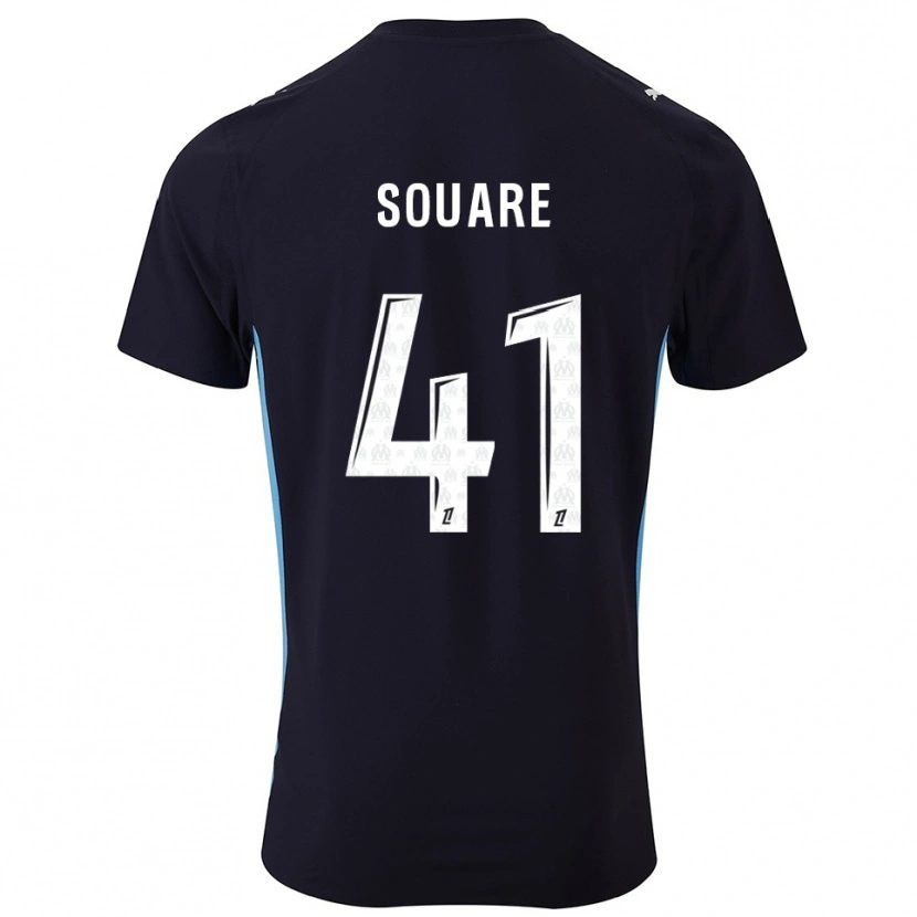 Danxen Mænd Cheick Souare #41 Sort Himmelblå Udebane Spillertrøjer 2025/26 Trøje T-Shirt