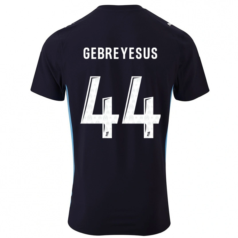 Danxen Mænd Esey Gebreyesus #44 Sort Himmelblå Udebane Spillertrøjer 2025/26 Trøje T-Shirt