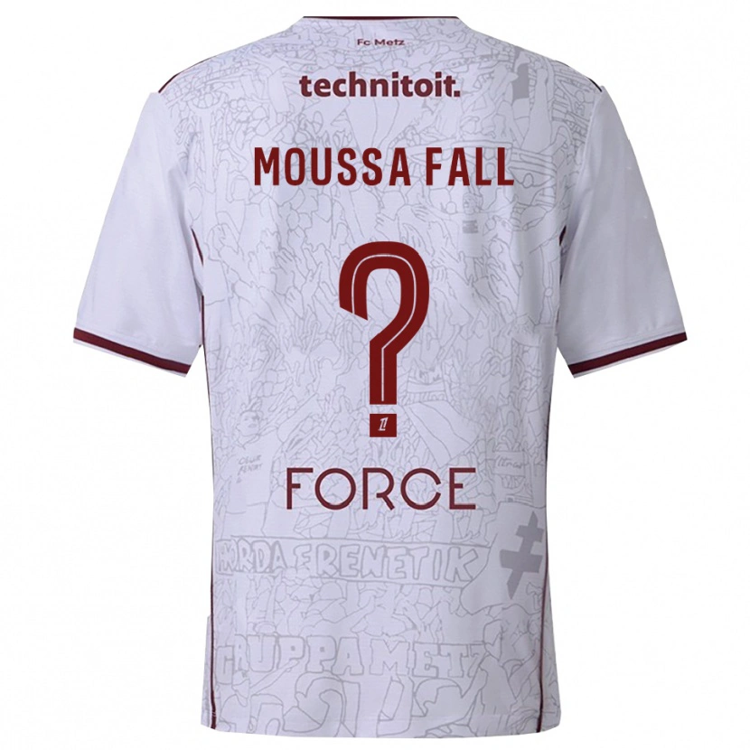 Danxen Mænd Pape Moussa Fall #0 Hvid Bordeaux Udebane Spillertrøjer 2025/26 Trøje T-Shirt