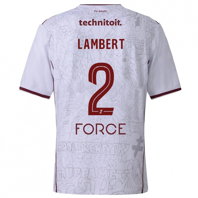 Danxen Mænd Anaïs Lambert #2 Hvid Bordeaux Udebane Spillertrøjer 2025/26 Trøje T-Shirt