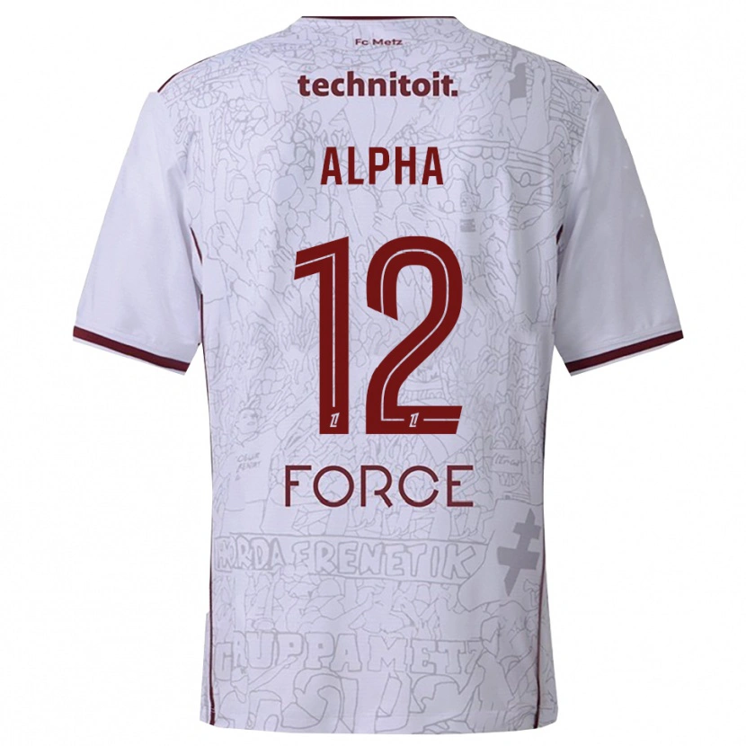 Danxen Mænd Alpha Touré #12 Hvid Bordeaux Udebane Spillertrøjer 2025/26 Trøje T-Shirt
