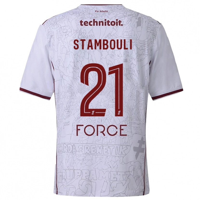 Danxen Mænd Benjamin Stambouli #21 Hvid Bordeaux Udebane Spillertrøjer 2025/26 Trøje T-Shirt