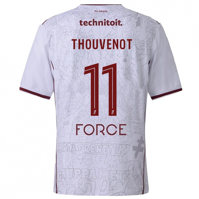 Danxen Mænd Jules Thouvenot #11 Hvid Bordeaux Udebane Spillertrøjer 2025/26 Trøje T-Shirt