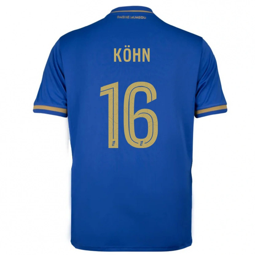 Danxen Mænd Philipp Köhn #16 Blå Guld Udebane Spillertrøjer 2025/26 Trøje T-Shirt
