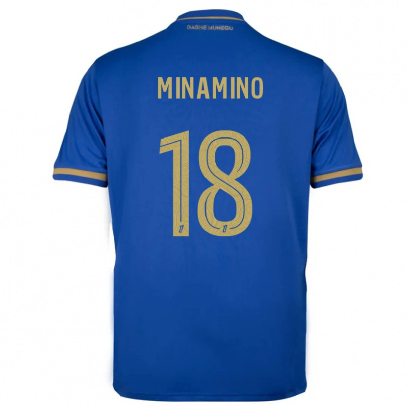 Danxen Mænd Takumi Minamino #18 Blå Guld Udebane Spillertrøjer 2025/26 Trøje T-Shirt