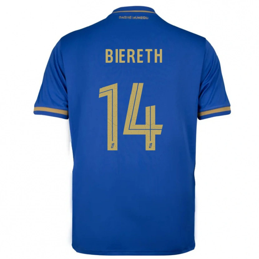 Danxen Mænd Mika Biereth #14 Blå Guld Udebane Spillertrøjer 2025/26 Trøje T-Shirt