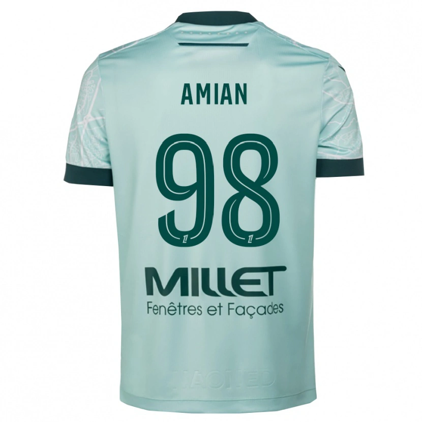 Danxen Mænd Kelvin Amian #98 Grøn Hvid Udebane Spillertrøjer 2025/26 Trøje T-Shirt
