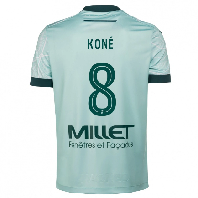 Danxen Mænd Kassoum Koné #8 Grøn Hvid Udebane Spillertrøjer 2025/26 Trøje T-Shirt