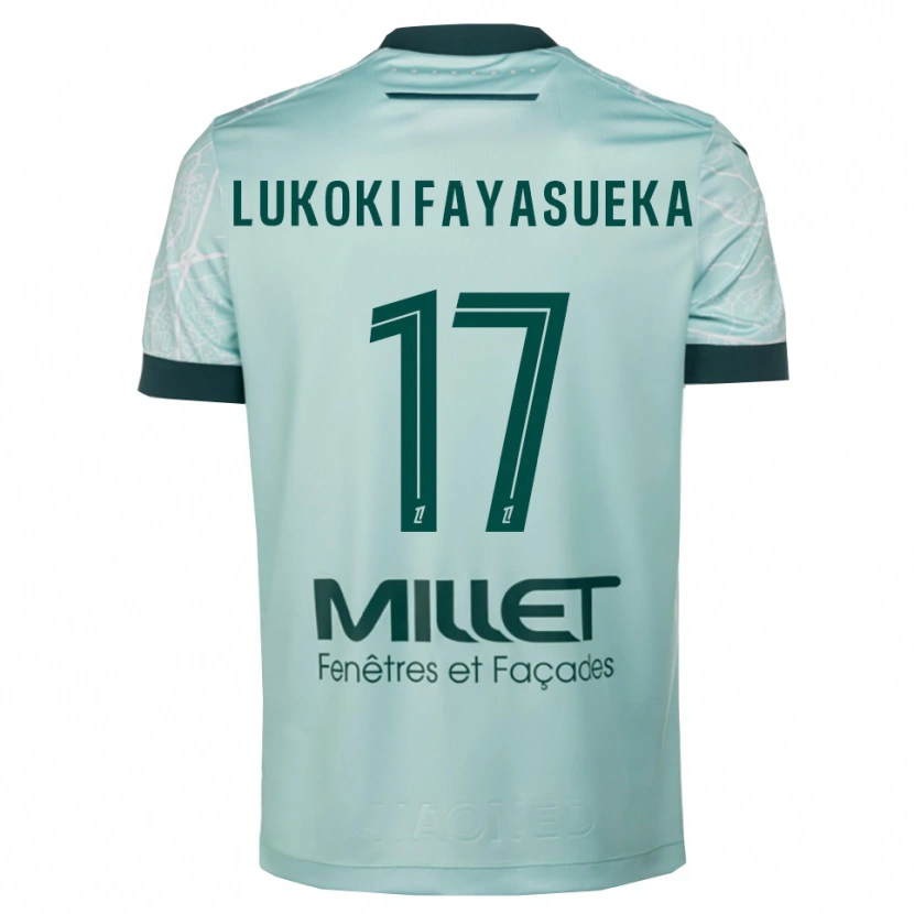 Danxen Mænd Kévin Lukoki Fayasueka #17 Grøn Hvid Udebane Spillertrøjer 2025/26 Trøje T-Shirt