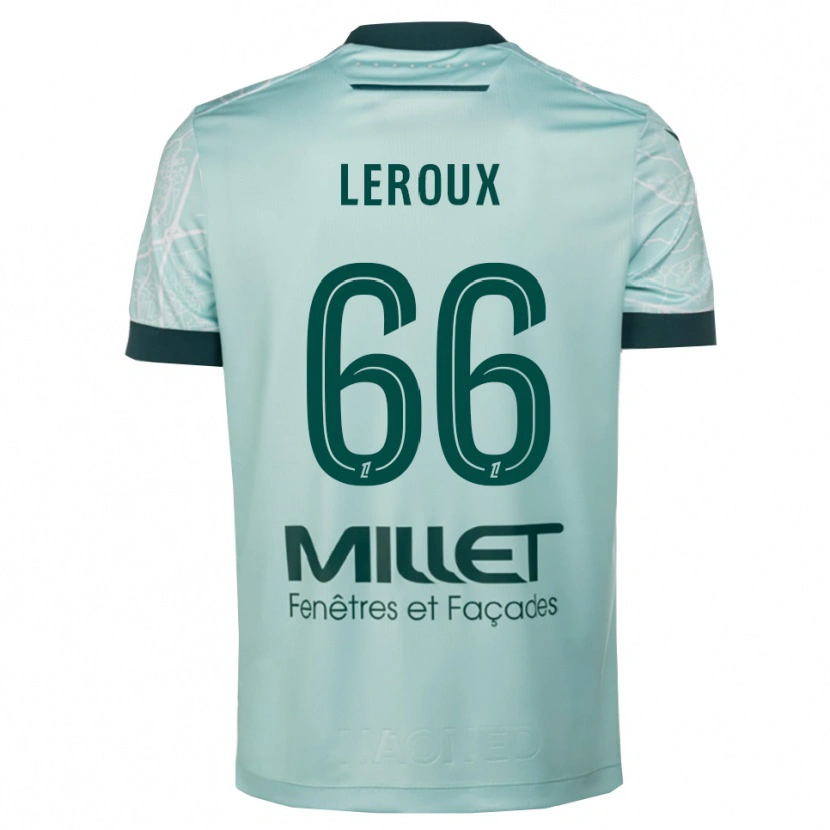 Danxen Mænd Louis Leroux #66 Grøn Hvid Udebane Spillertrøjer 2025/26 Trøje T-Shirt