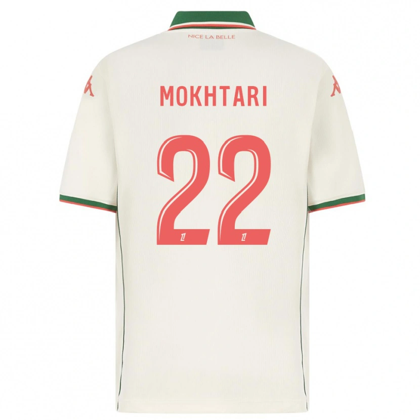 Danxen Mænd Jade Mokhtari #22 Hvid Grøn Udebane Spillertrøjer 2025/26 Trøje T-Shirt