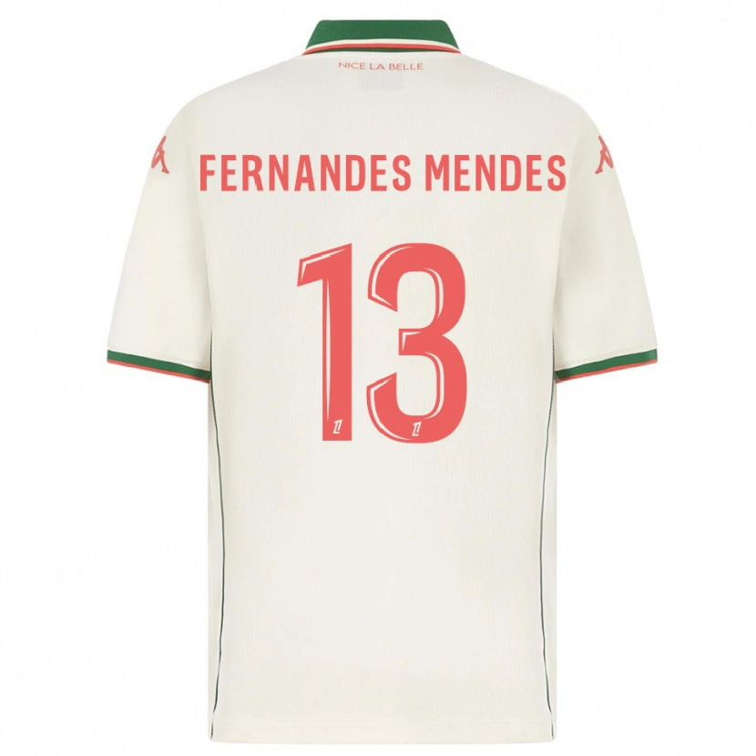 Danxen Mænd Mathis Fernandes Mendes #13 Hvid Grøn Udebane Spillertrøjer 2025/26 Trøje T-Shirt
