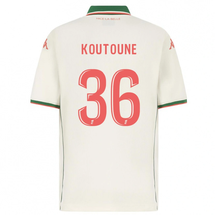 Danxen Mænd Hamza Koutoune #36 Hvid Grøn Udebane Spillertrøjer 2025/26 Trøje T-Shirt