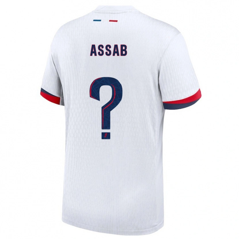 Danxen Mænd Aymen Assab #0 Hvid Rød Udebane Spillertrøjer 2025/26 Trøje T-Shirt