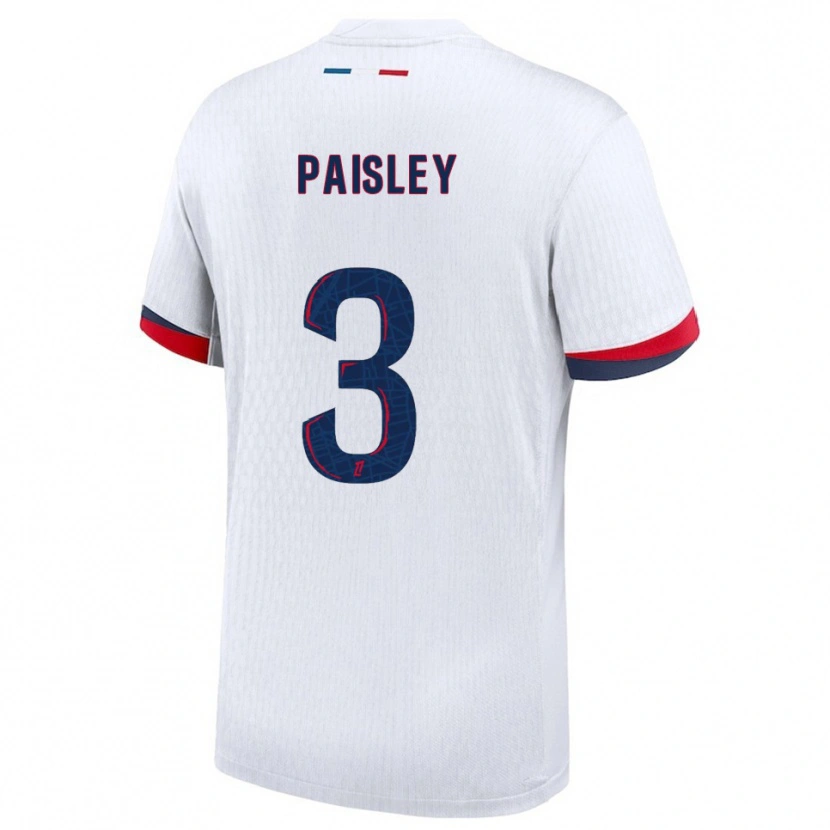 Danxen Mænd Jarell Paisley #3 Hvid Rød Udebane Spillertrøjer 2025/26 Trøje T-Shirt