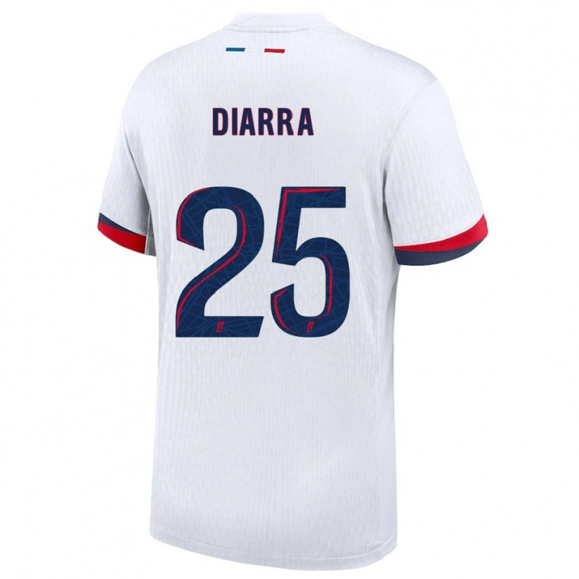 Danxen Mænd Agueissa Diarra #25 Hvid Rød Udebane Spillertrøjer 2025/26 Trøje T-Shirt