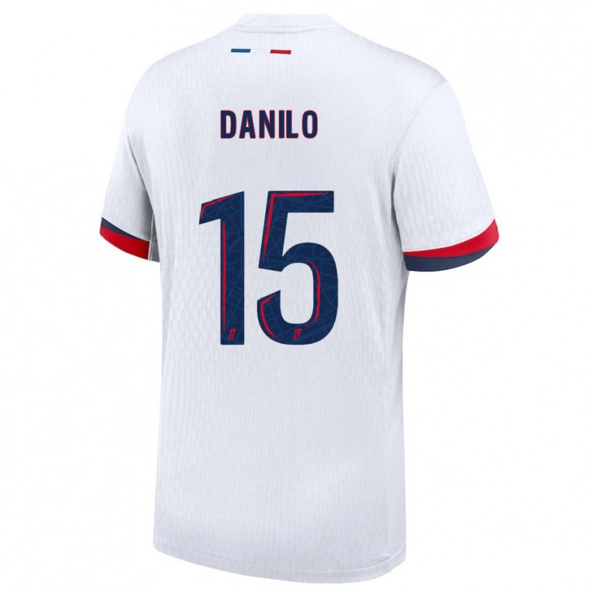 Danxen Mænd Danilo Pereira #15 Hvid Rød Udebane Spillertrøjer 2025/26 Trøje T-Shirt