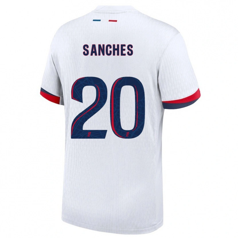 Danxen Mænd Cédric Sanches #20 Hvid Rød Udebane Spillertrøjer 2025/26 Trøje T-Shirt