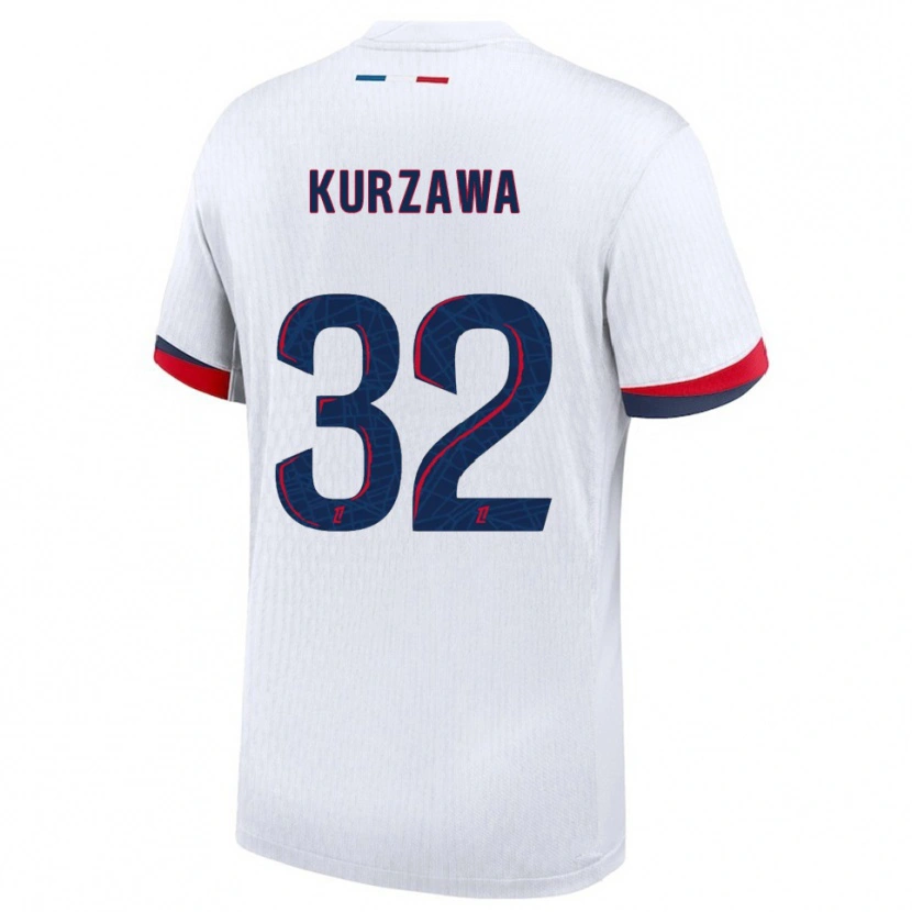 Danxen Mænd Layvin Kurzawa #32 Hvid Rød Udebane Spillertrøjer 2025/26 Trøje T-Shirt
