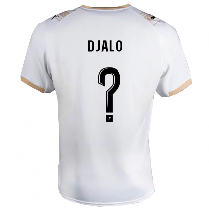 Danxen Mænd Mamadu Djaló #0 Hvid Sort Udebane Spillertrøjer 2025/26 Trøje T-Shirt