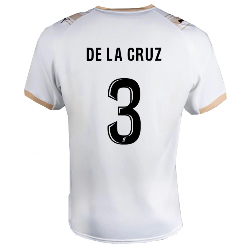 Danxen Mænd Maiky De La Cruz #3 Hvid Sort Udebane Spillertrøjer 2025/26 Trøje T-Shirt