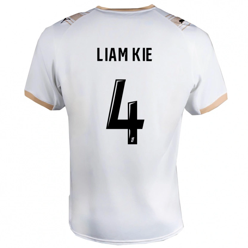 Danxen Mænd Khalil-Liam Kie #4 Hvid Sort Udebane Spillertrøjer 2025/26 Trøje T-Shirt