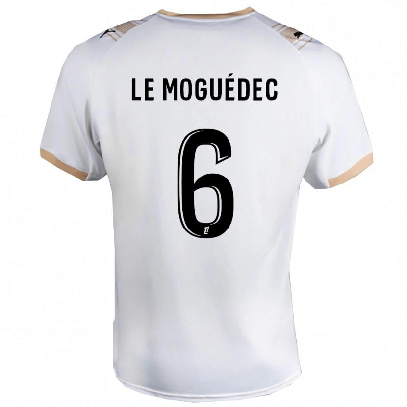 Danxen Mænd Anaële Le Moguédec #6 Hvid Sort Udebane Spillertrøjer 2025/26 Trøje T-Shirt